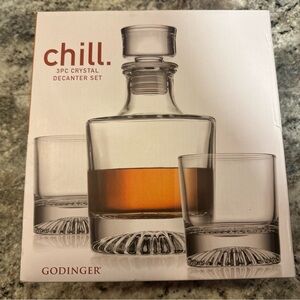 Godinger Chill Crystal Decanter Set - Clear and Amber